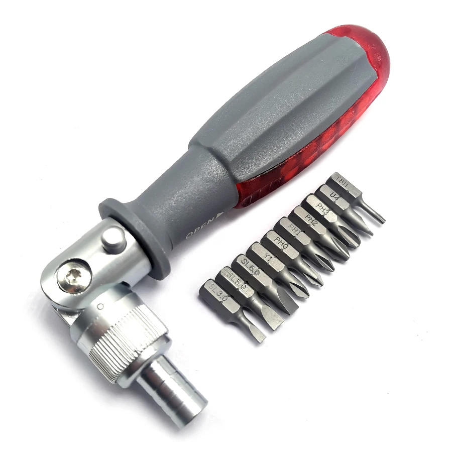 【 DX-Market】High แบบพกพา Ratchet ไขควงชุด10Pcs 6.35Mm Hex S2เจาะ Bits ,FG
