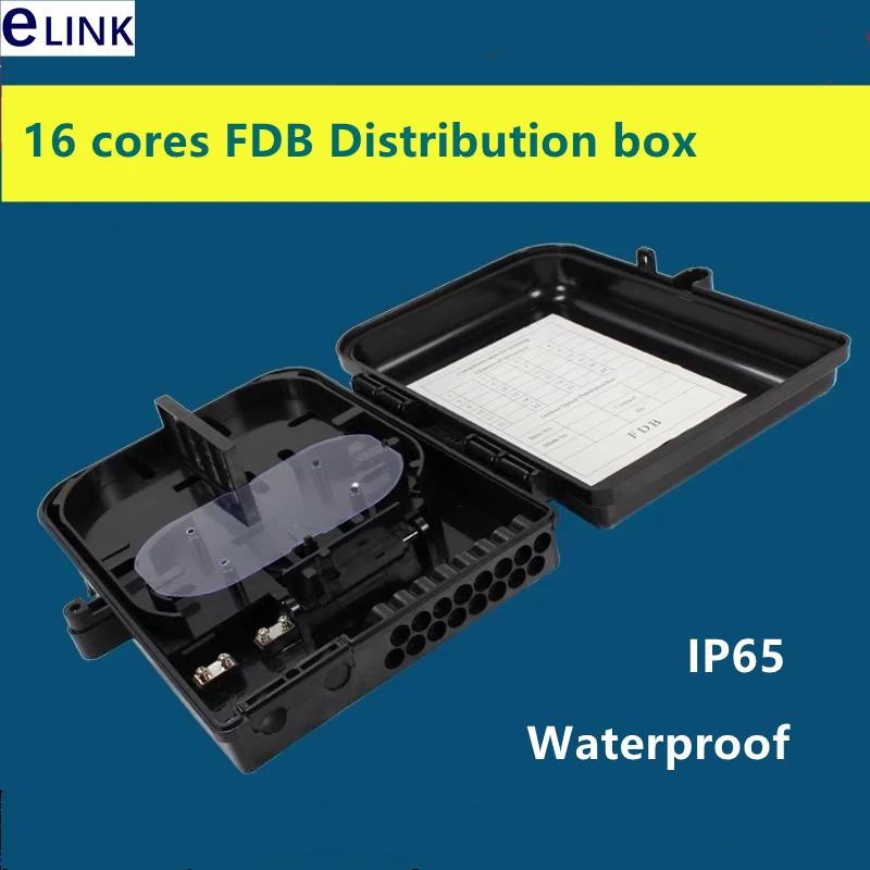 

PC Alloy Wall-mounted Junction Box, Waterproof, 16 Cores, FTTH Distribution Box, 310*260*95mm, 1x16 Enclosure ELINK