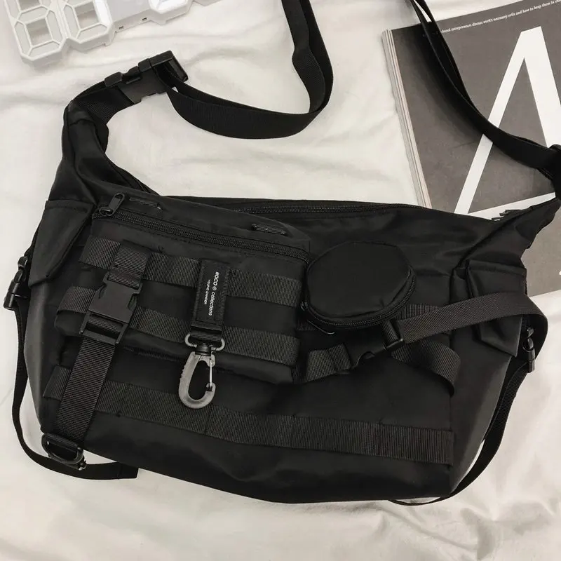 Men Messenger Bag Street Trendy Tactical Shoulder Bags Military Hip Hop Streetwear Bag Oxford Large Capacity Crossbody Bag