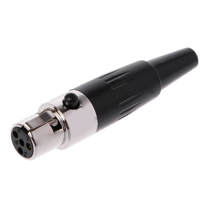 1 pz di alta qualità Mini XLR 3 4 Pin femmina spina piccolo XLR Audio microfono connettore per saldatura MIC dritto