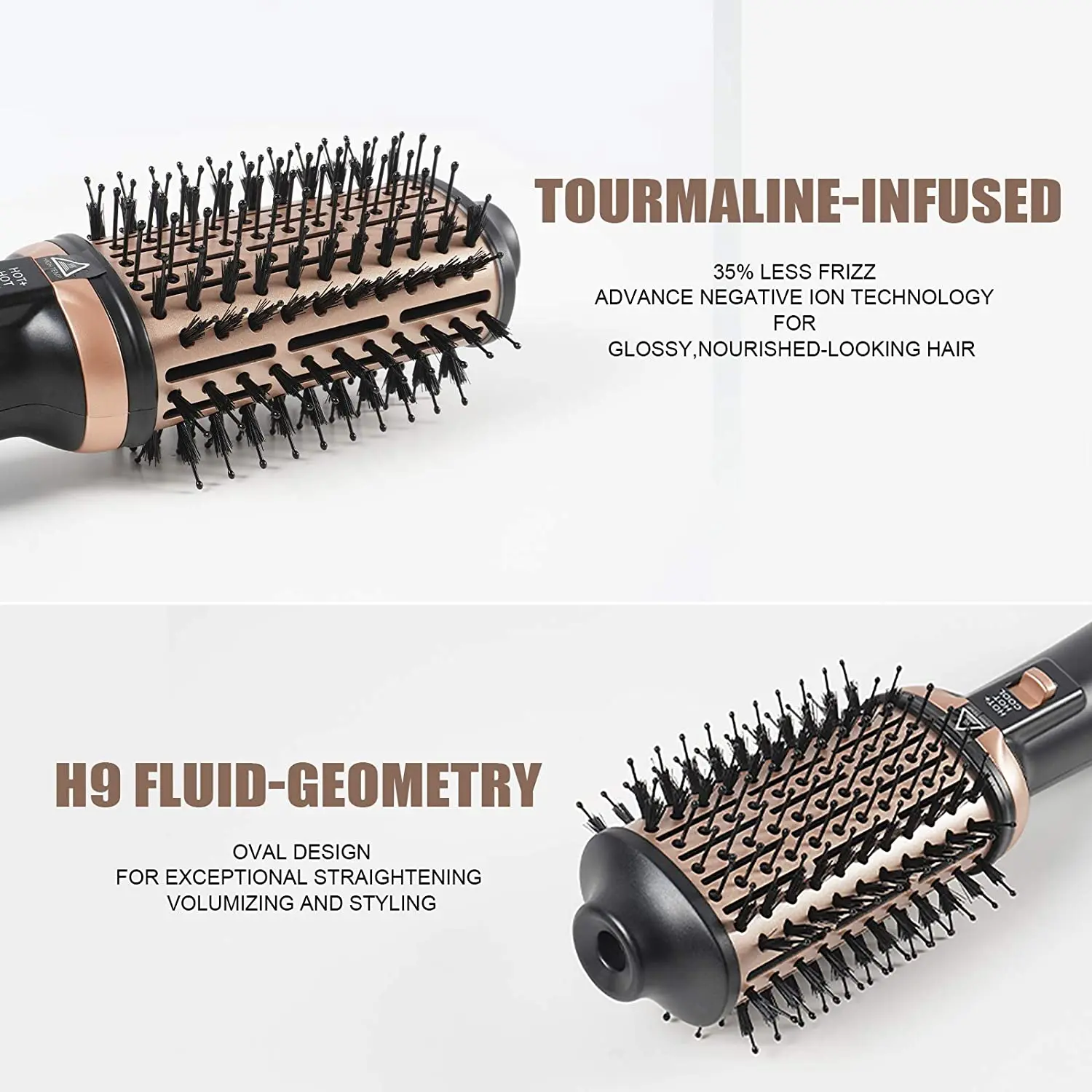 One-Step Hair Dryer And Volumizer Hot Air Brush Professional Hair Straightener & Curler Hot Comb Blow Dryer Hair Styling Tools