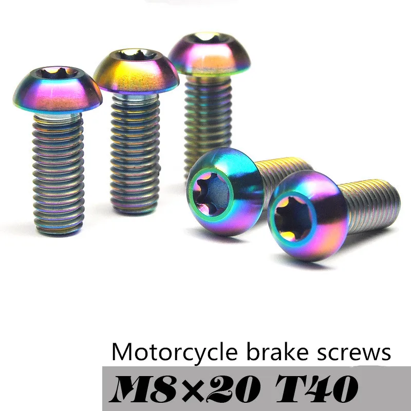 10 pcs Titanium screw m6x20 m6x24mm motorcycle Ducatic brake disc titanium screw anti-corrosion T40 Torx screw ti