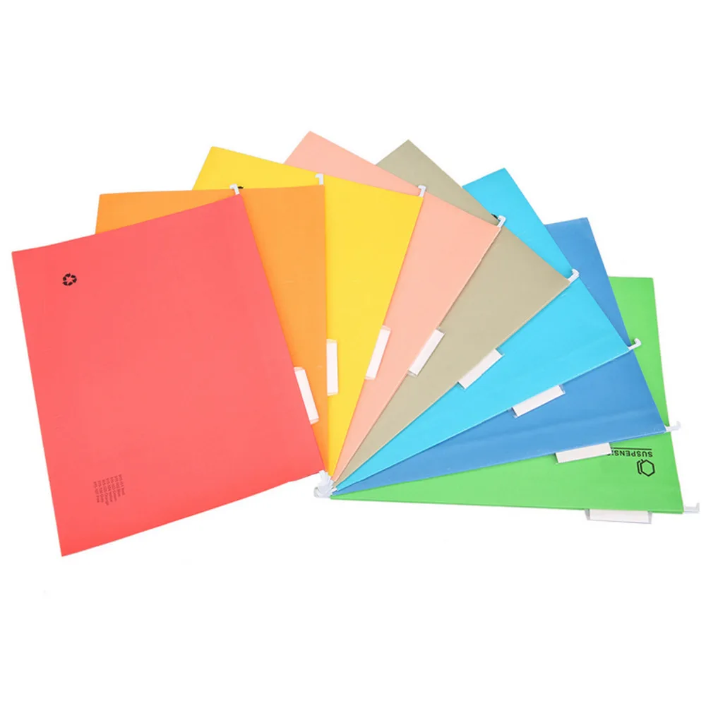 10PCS A4 Size Expanding Hanging File Folders with Tab for Hotels Libraries Offices Study Rooms Mix Color