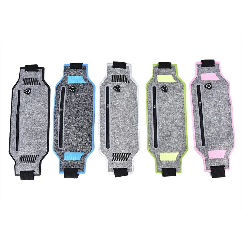 Ultra-thin Waist Pouch Running Sport Bum Bag 1PCS Pack Travel Belly Waist Money Belt Zip Hiking Pouch Wallet Belt Bags