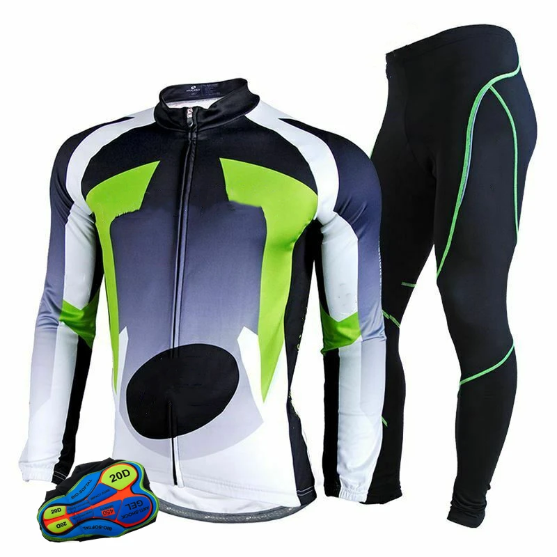 Spring Autumn Breathable Riding Bike Fashion Tight Fitting Ultraviolet-Proof Sets Set Cycling Clothes Men\'s Jersey Suit Sport