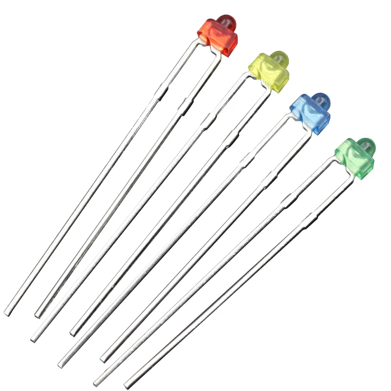 1000PCS 1.8MM Round Red Green Yellow BLUE Colloid With Colored Indicator Beads DIP LED LONG Feet