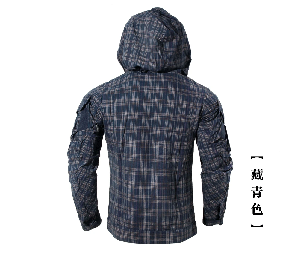 Army Fans Tactical Hooded Shirt Men Women Plaid Cotton Breathable Spring Outdoor Camping Hiking Hoodie Clothes Fishing Camisa