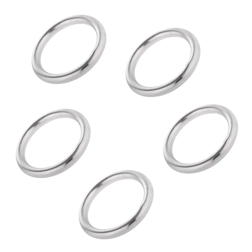 5pcs Polished Welded 304 Stainless Steel Sail Boat O Rings Clip 15/20/25/30/35mm