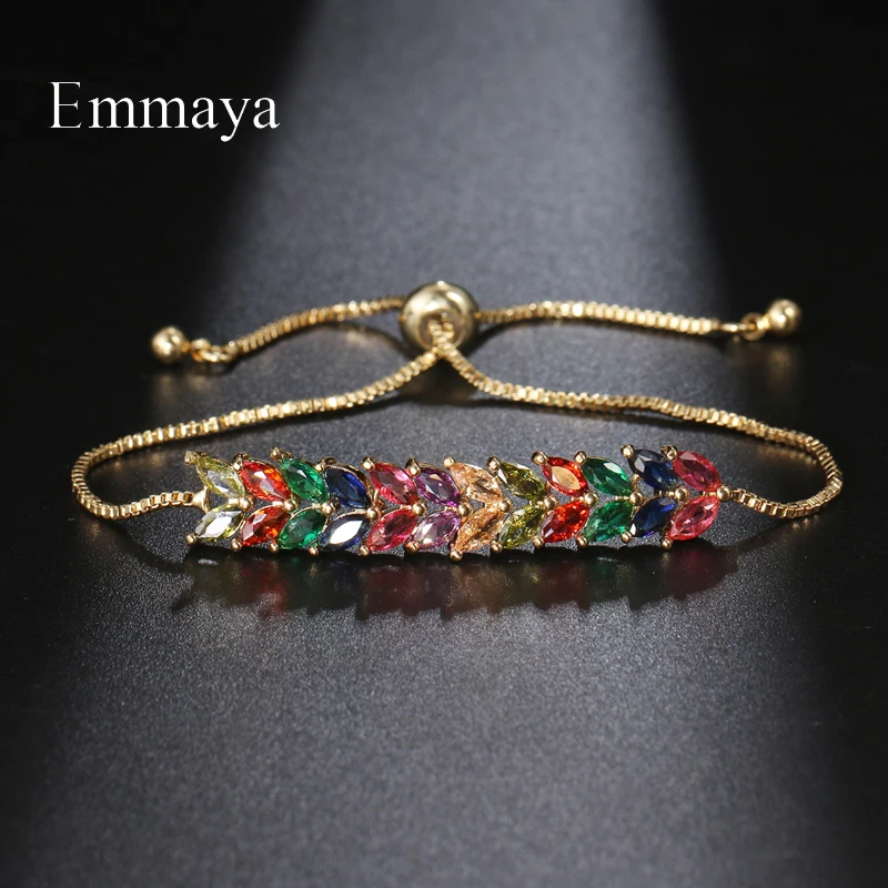 EMMAYA Hot Sale Fashion Statement Bracelet For Women&Girls With Colorful Zirconia Jewelry Wedding Party Delicate Ornament