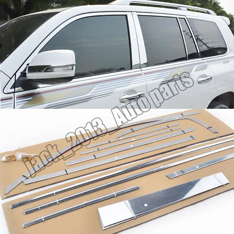 Stainless Steel Window Frame Sill Cover Trim For Toyota prado 2018-2019