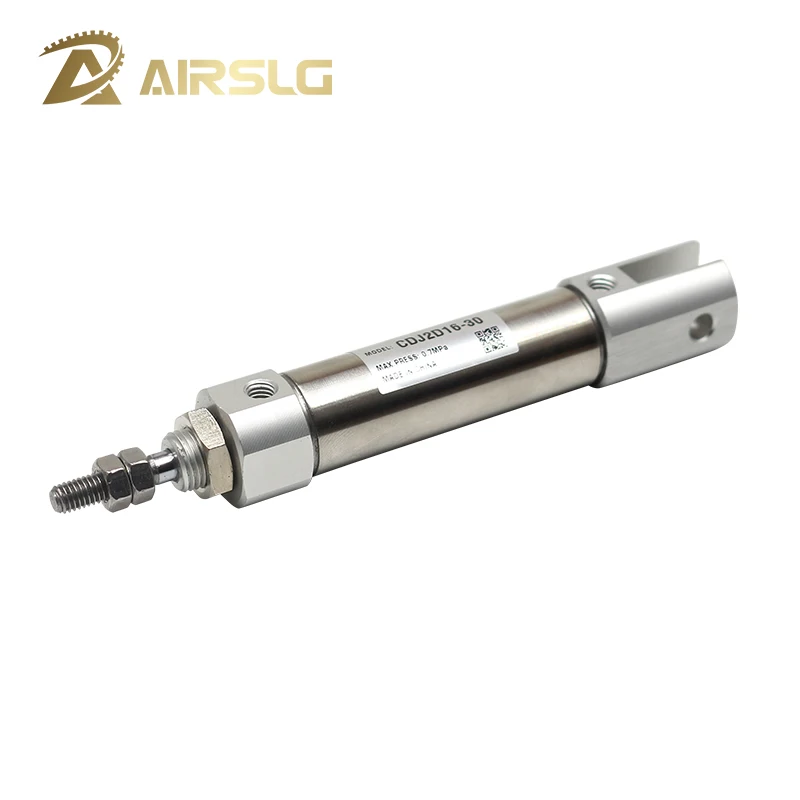 CDJ2D10 CDJ2D16 Double clevis Mini Pneumatic Air Cylinder Double Acting Single Rod 10mm 16mm Bore 5~200mm Stroke with pin