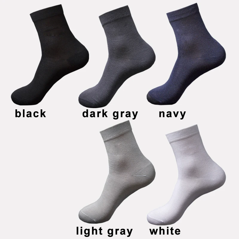 10 Pairs/Lot Men\'s Socks Bamboo Spring and Autunm Casual Business Black Socks Men\'s Dress Bamboo Fiber Sock For Gifts Size38-44