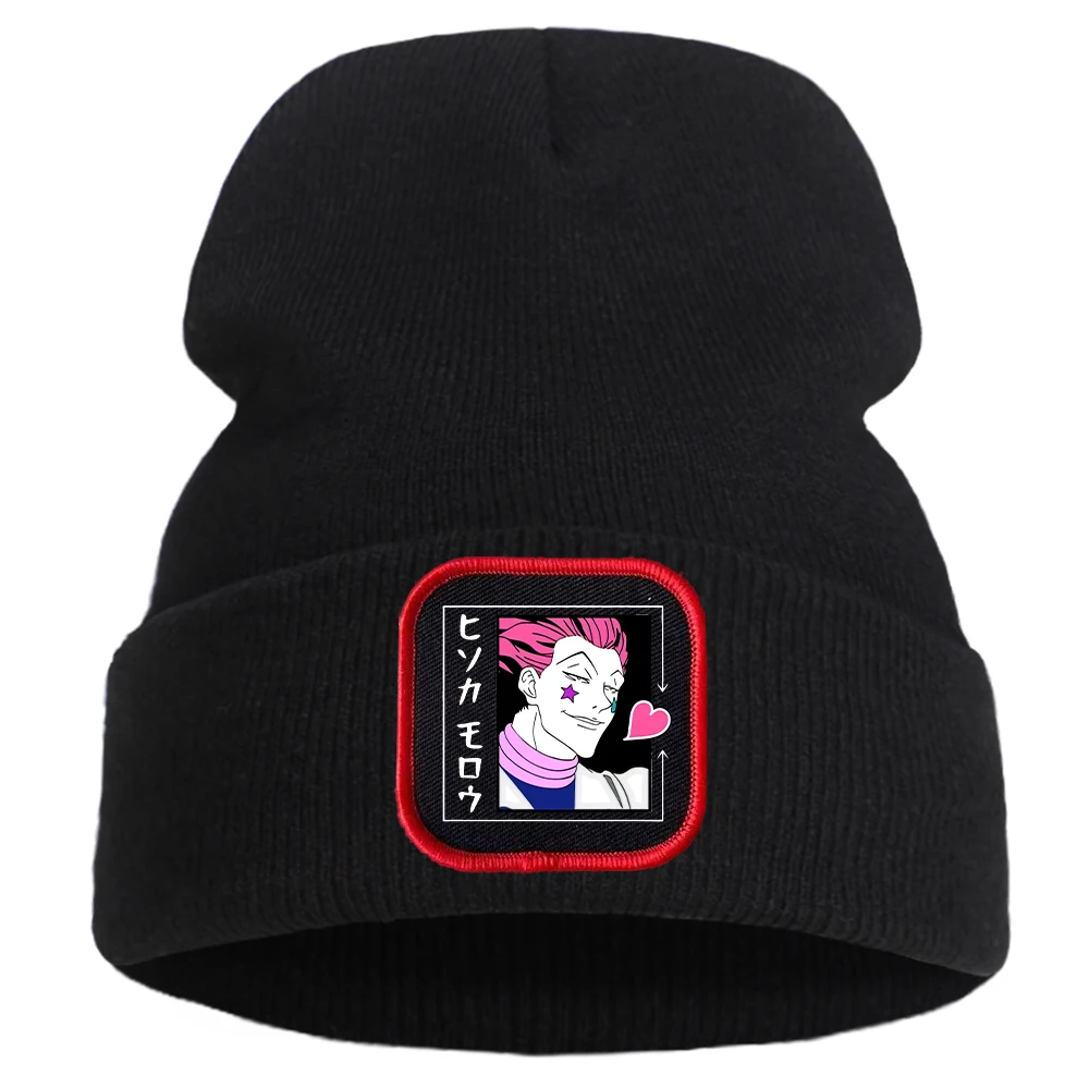 Japan Anime Hunter X Hunter Cotton Casual Beanies for Men Women Knitted Winter Hat Solid Hip-hop Skullies Bonnet Unisex Cap