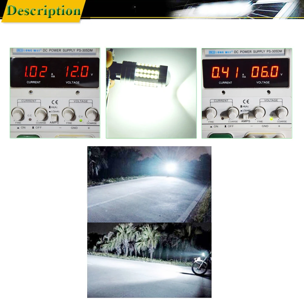 White Motorcycle Motorbike H6 Headlight 6V 12V BA20D H4 Bixenon Beam 3030 66SMD LED Moped Scooter ATV Lamp Bulb P15D P45T Light