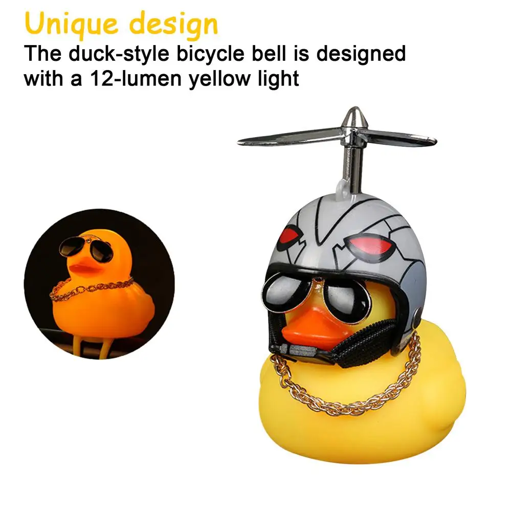 Bicycle Duck Bell Vibrating Motorized Duckling Wearing A Helmet Social Turbo Duck Horn Lights Broken Duck Sunglasses Duck