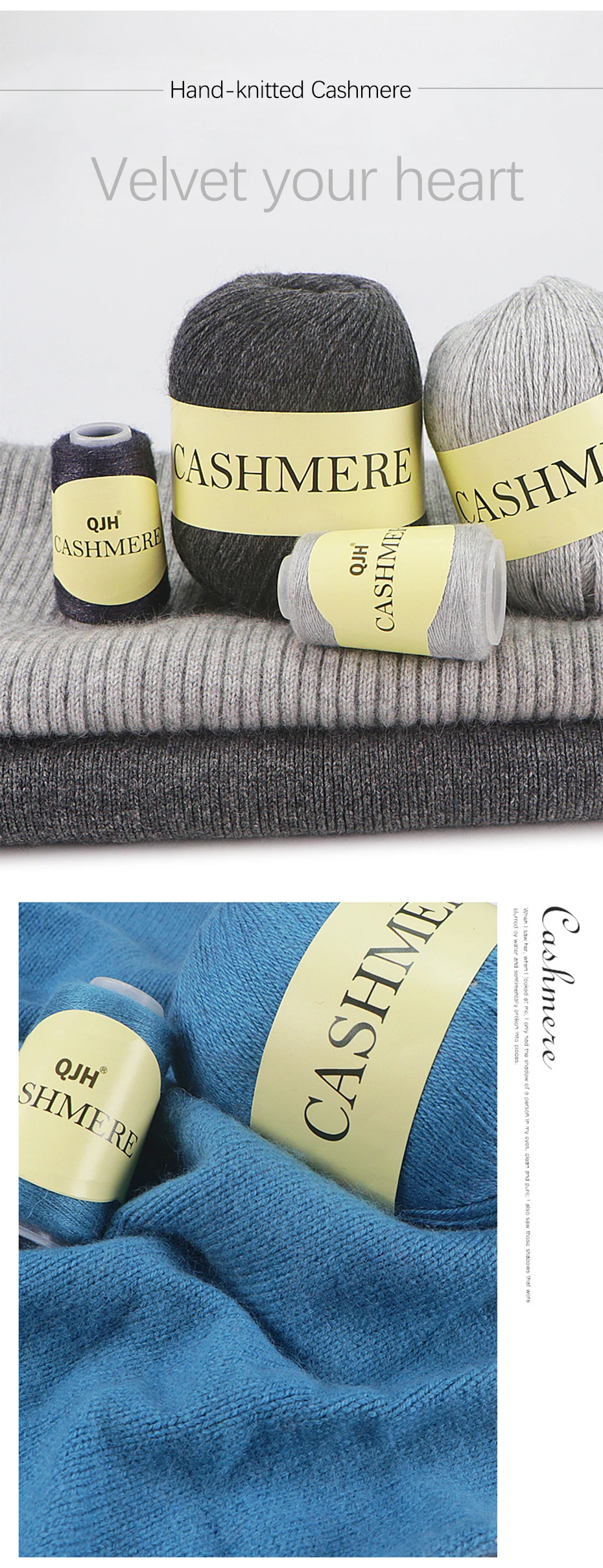 Qjh 300g Merinowolle Garn zum Hands tricken Luxus warmes weiches leichtes Häk elgarn für DIY Hands trick garn Web pullover – Detail 6