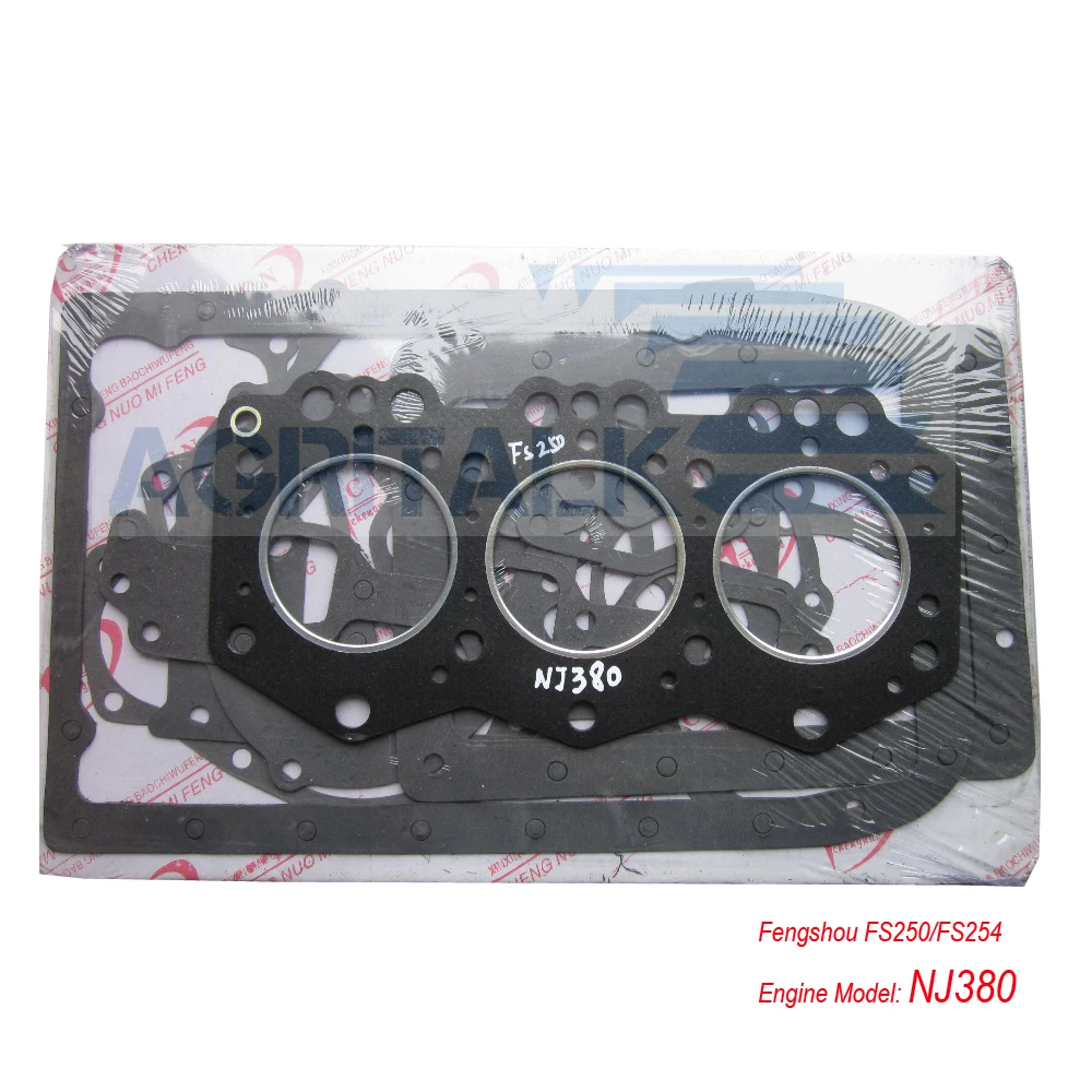 Juego de juntas que incluye junta de culata para tractor Fengshou Lenar LE254 FS250 con motor NJ380 / NJ385, número de pieza: