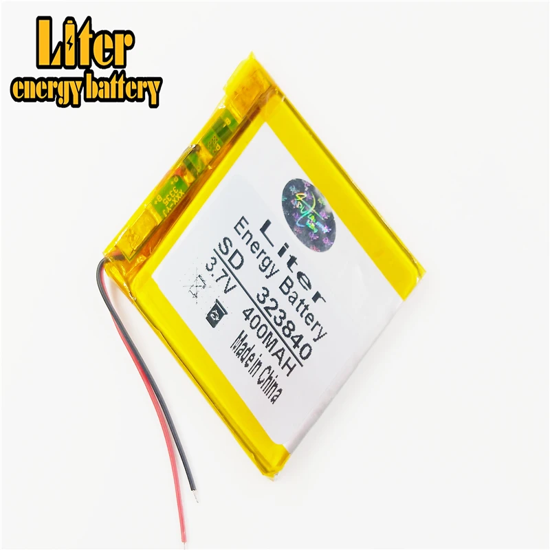 3.7V 323840 033840 303840 400MAH MP3 recorder Instruments lithium polymer battery