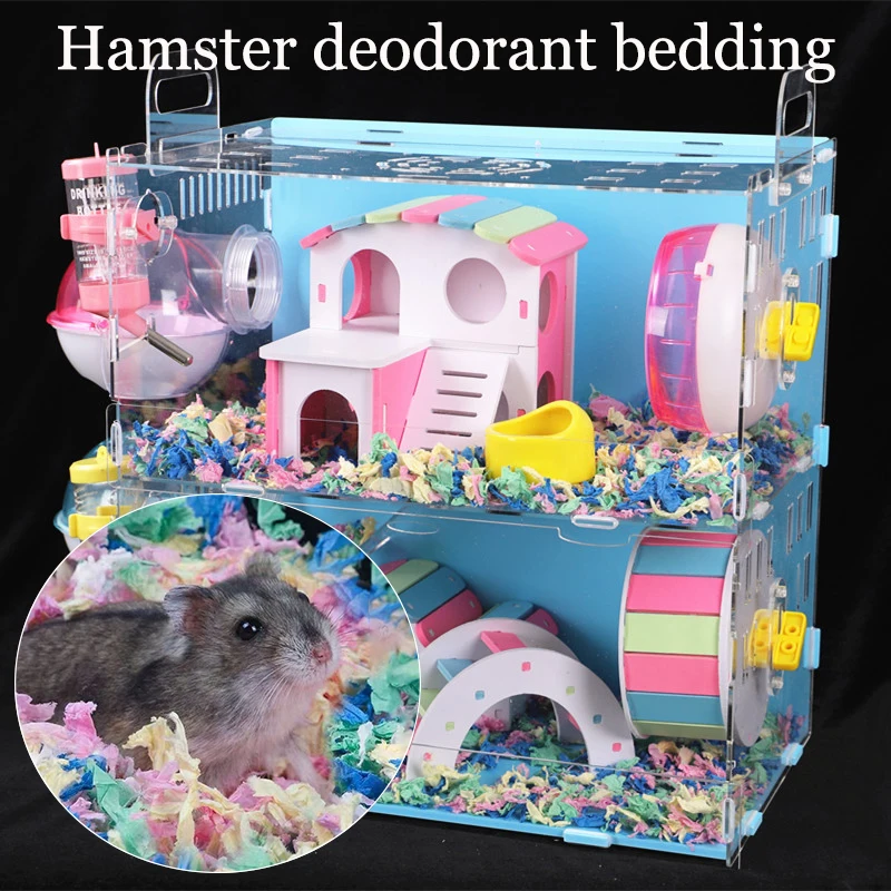 

Hamster Paper Cotton Deodorant Absorbent Litter Paper Chips Instead of Sawdust Acrylic Hamster Cage Litter Supplies