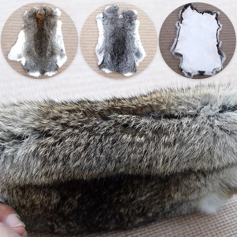 3 Colours Nature Rabbit Fur DIY Apparel Sewing Fabric Fluffy Rabbit Leather Fur Home Decoration Clothing Accessories Raw