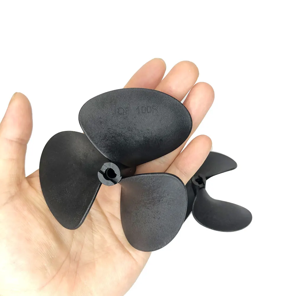 Hélice de paleta de nailon de fibra de vidrio para barco RC, barco simulado, Dron submarino, 3 cuchillas, 70mm, 80mm, 90mm, 100mm, CW/CCW, 5,0mm
