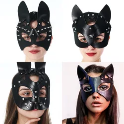 Sexy Toys Sex Mask Half Mask Party Cosplay Punk Slave Props PU Leather SM Mask BDSM Bondage Adult Play Masks Sex Toys For Women