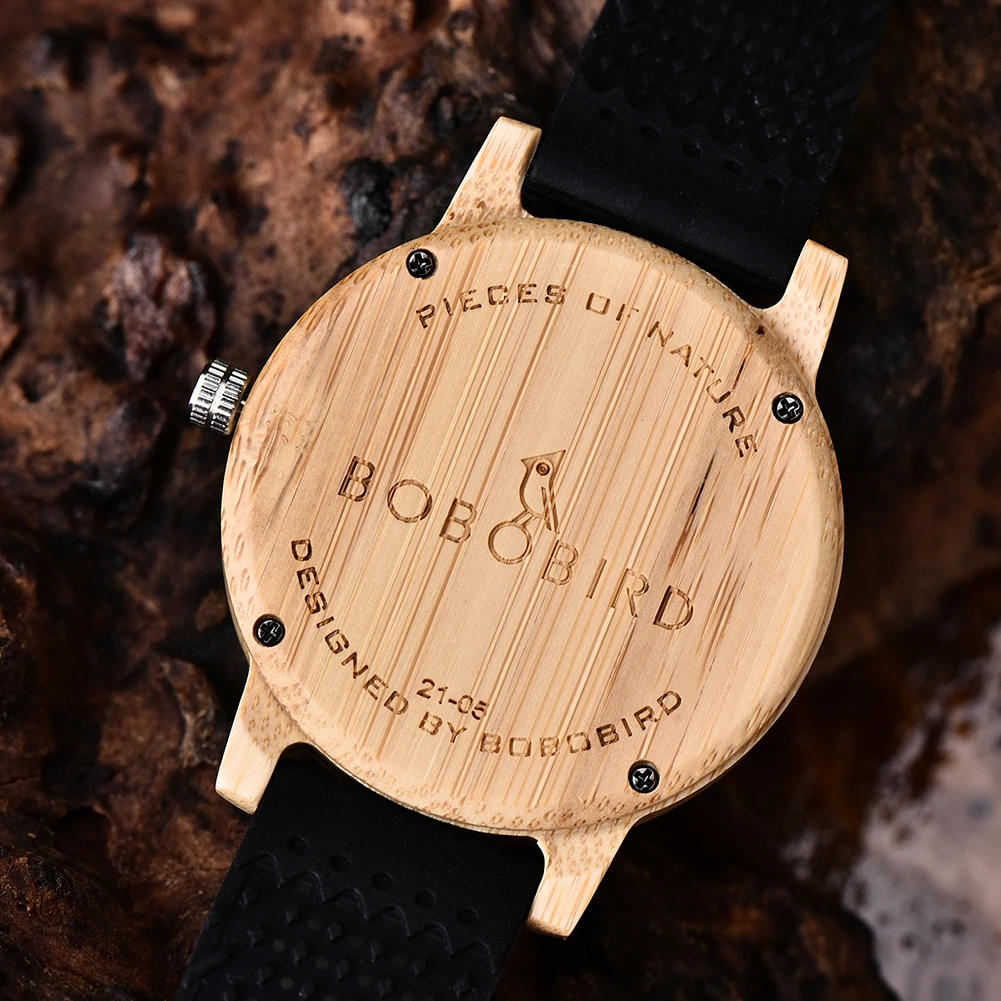 Unique Bamboo Wood Watches Thuja Wood with Blue Ink Resin Men Women Wristwatch Timepieces Wonderful Gift Reloj Hombre BOBOBIRD