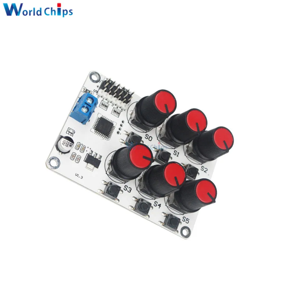 6 Channel Rotary Knob Servo Driver Controller Board DC 5-8.4V Servo Tester Overcurrent Protection for Arduino DIY Robot Arm Part