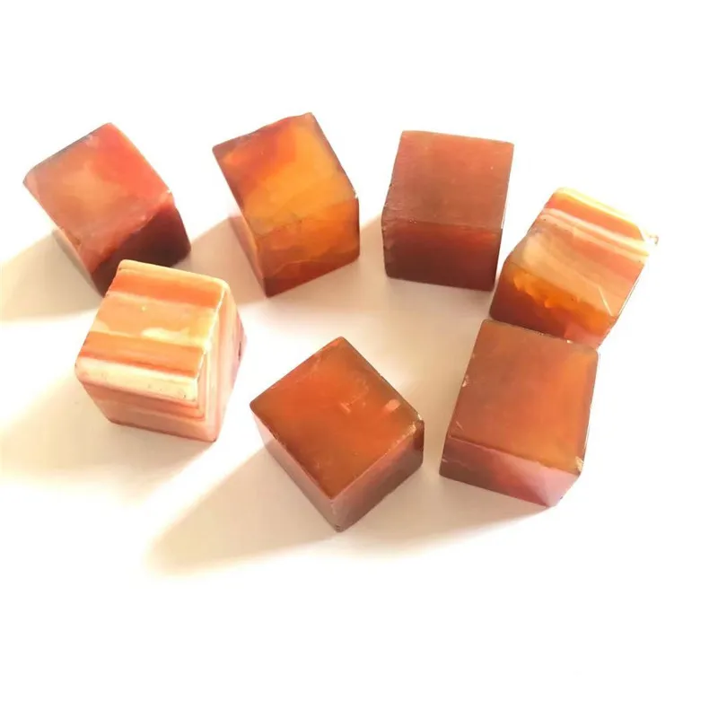 

Natural red agate Crystal Tumble Stones Polished Cube Stone Healing Chakra Reiki Stone As Gift