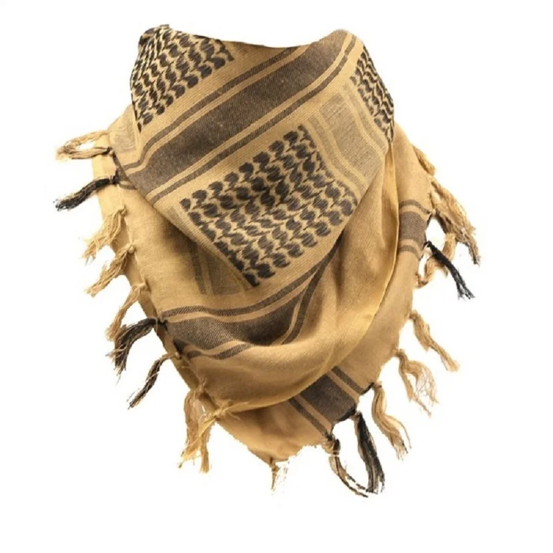 Hunting Apparel Accessory 100% Cotton Thick Muslim Hijab Tactical Desert Arabic Scarf Arab Scarves Men Winter Windproof