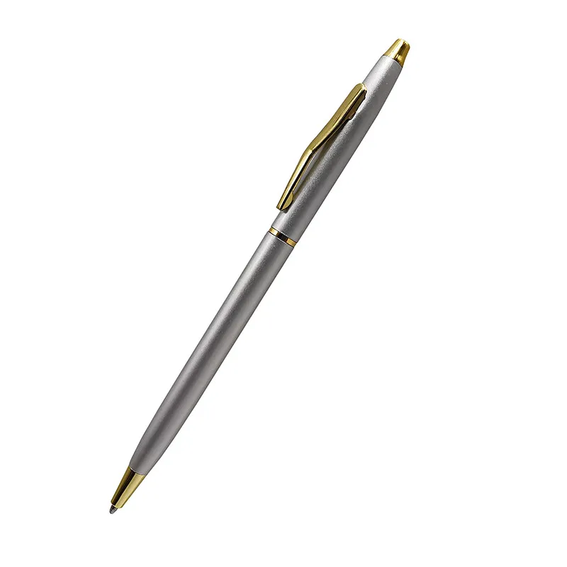 1Pcs Metal pen Stainless Steel Rod Rotating Metal Ballpoint Pen Commercial Ballpoint Pen Gift Stationery Luxury crystal pen