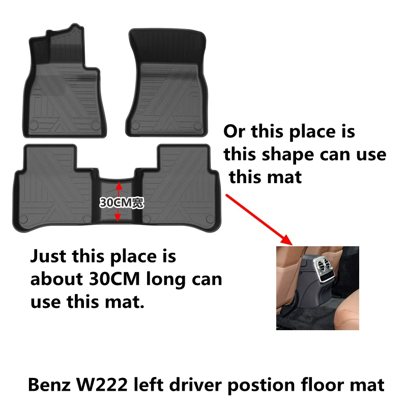 Zastosowanie do Benz W222 s550 s350 s400 s450 s500L S63 S55 AMG dywanik samochodowy W222 mata podłogowa do samochodu na każdą pogodę W222