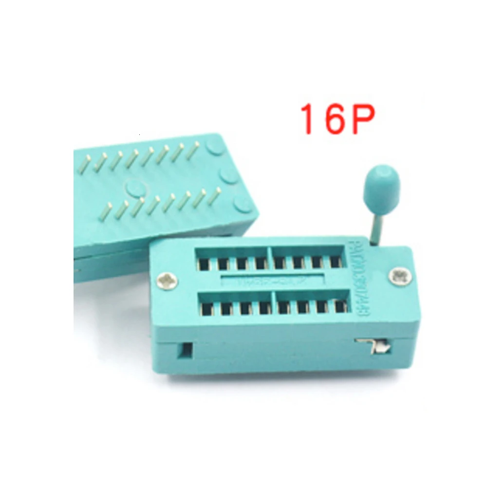 10pcs IC Lock Seat Zif Socket Test Universal Pin 14P/16P/18P/20P/24/28/40P Green Test Solder Connector