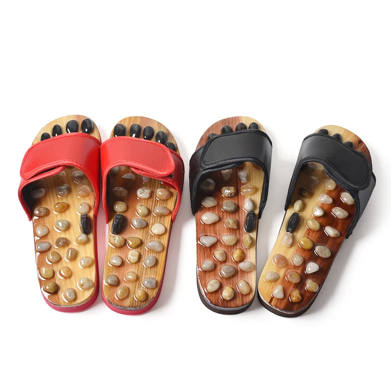 Acupressure Natural Stone Massage Slippers for Therapeutic Reflexology Sandals Foot, Acupoint Massage Shiatsu Arch Pain