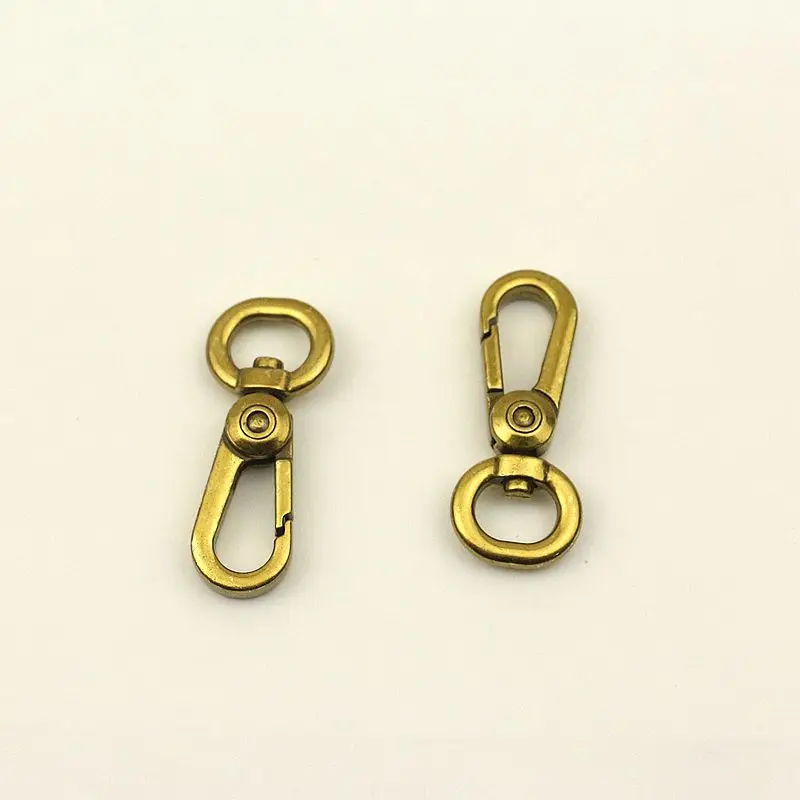 30pcs 12mm Gilt Gold Snap Hooks Brass Luggage Bag Metal Buckles KeyChain Dog Collar Lobster Clasp Hook DIY Hardware Accessories