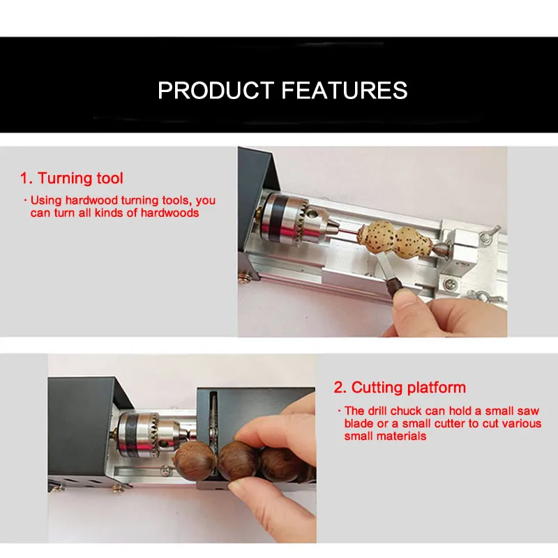 Mini boncuk makinesi minyatür çok fonksiyonlu torna DIY ahşap buda inci torna taşlama ve parlatma DC 12-24V ab abd Plug