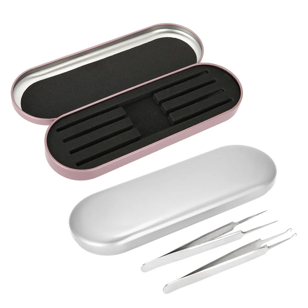 1 Pcs Tweezer Storage Case GLAMLASH Tinplate Material Eyelash Extentions Tweezers Set With Box Makeup Tools