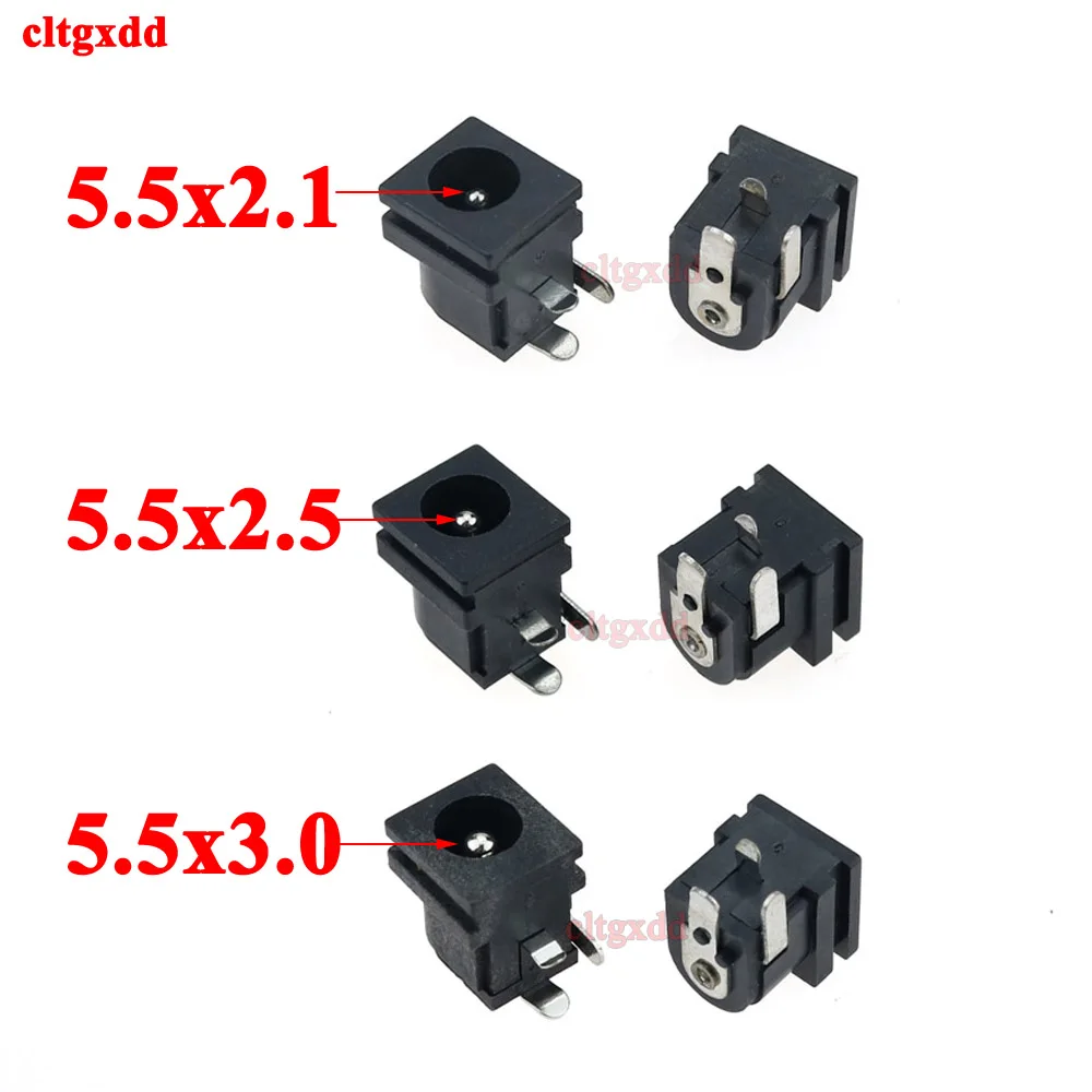 5 sztuk/partia PCB Mount 5.5x2.1/2.5 3.0mm żeńskie gniazdo zasilania DC gniazdo wtykowe DC005 czarny 5.5*2.1/2.5/3.0MM