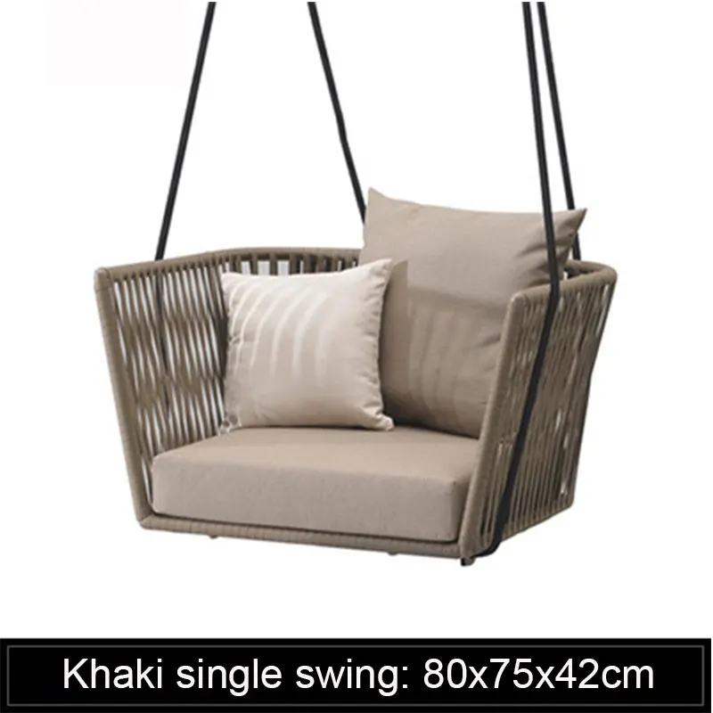 PE Rattan Hanging Chair Swing Indoor And Outdoor Sofa Swing Balcony Nordic Woven Garden Single And Double Swing Rocking Chair