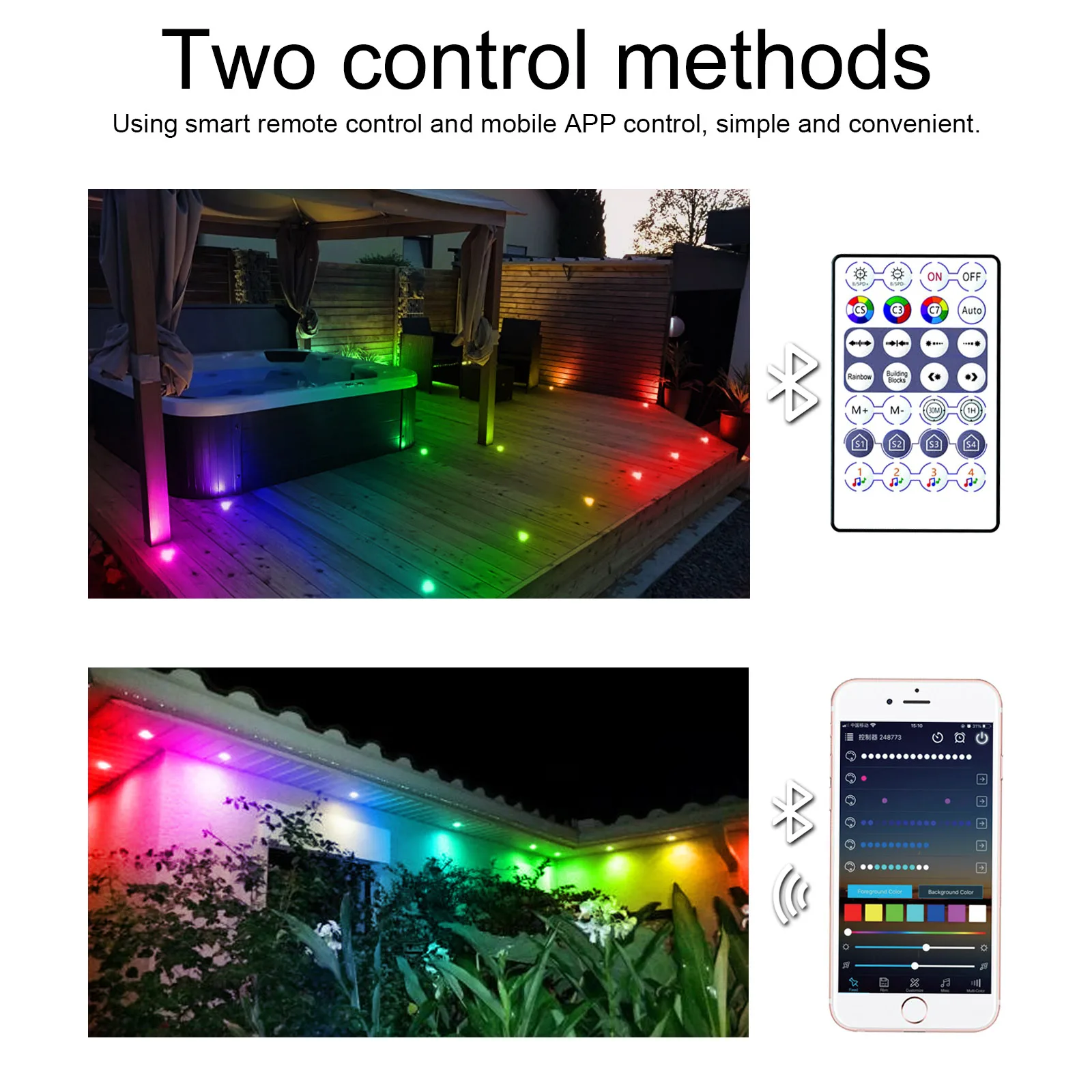 FVTLED WIFI Underground LED Lights 45mm RGB Symphony Outdoor Deck Lights Yard Pathway Lamp Voice Control With Alexa Google Home