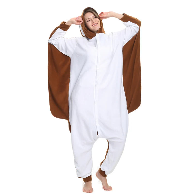 

Flying Mouse Animal Women Pajama Suit Sleepwear Homewear Adult Onesie Funny Polar Fleece Pijamas Party Costume