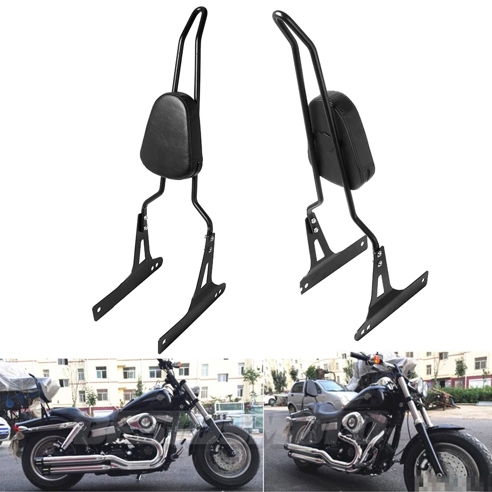 

Motorcycle Detachable Rear Driver Backrest Luggage Rack Sissy Bar Pad Black Passenger Backrest For Harley Dyna Street Bob FXDB