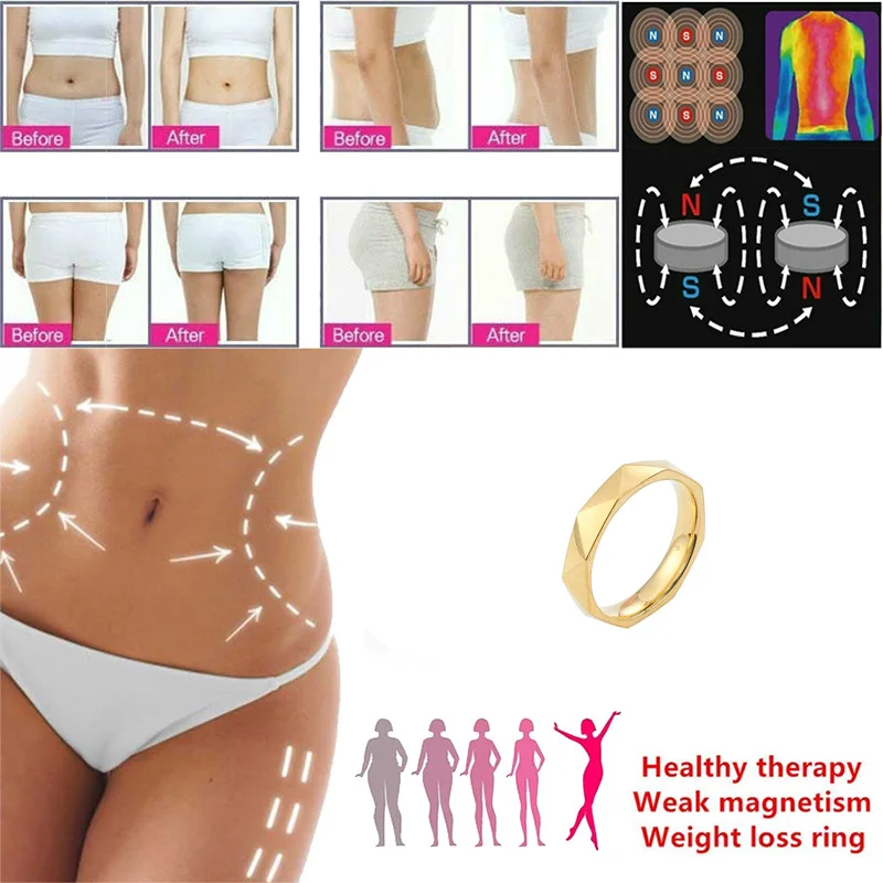 2026 New Fashion Magnetic Therapy Lose Weight Ring  Jewelry Ring Health Keep Slim Stylish Metal Touch Acupoint Health Care Ring