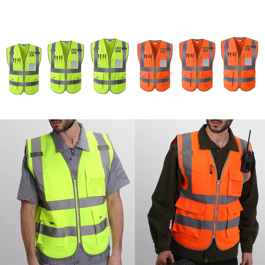 High Visibility Workwear Safety Vest Comfortable Workwear Uniforms With Reflective Strips Washable Workwear Safety Vest L-2XL