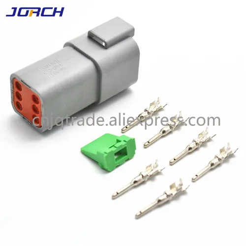 Imagen 2 del producto 5 Juegos de conector eléctrico macho hembra impermeable Deutsch DT de 6 pines DT04-6P DT06-6S con terminales