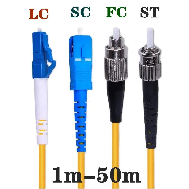 UPC SC to SC LC to LC ST to ST FC to FC Fiber Patch Cord Jumper Cable SM Simplex Single Mode Optic for Network 3m 5m 10m 20m 30m