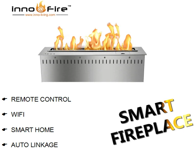 Inno-Fire 24 inch real fire automatic intelligent smart ethanol burner insert