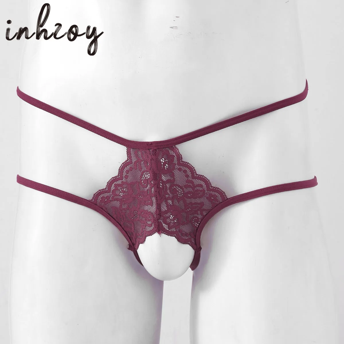 Männer der Sissy Spitze Ouvert Höschen Homosexuell Männlichen Sexy Sehen-durch Öffnen Hintern Briefs Unterwäsche Exotische Penis Loch G-string