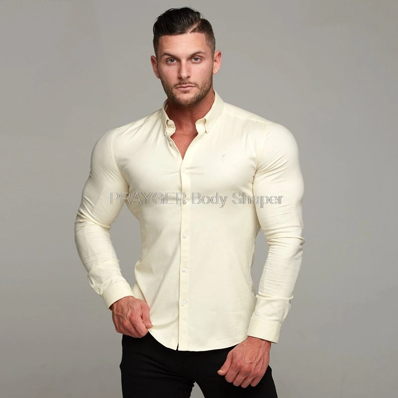 Prayger-ropa interior con almohadillas invisibles para hombre, camisa moldeadora de pecho grande, músculos, Fitness, Tops