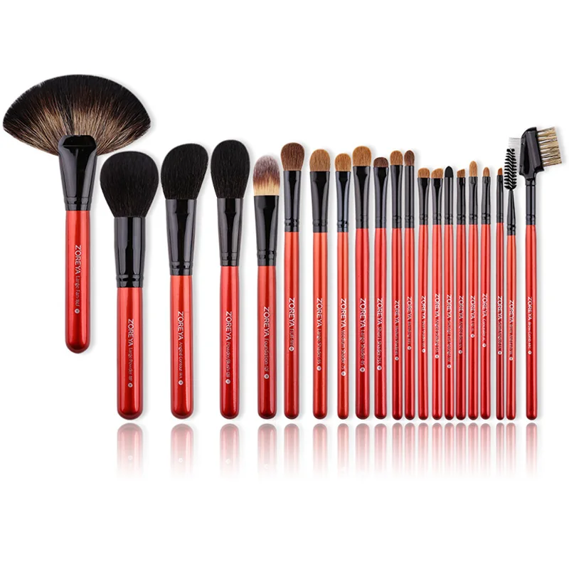 ZOREYA Natural Goat Hair Makeup Brush Set Big Powder Make Up Brush tool Professional Eyeshadow Foundation Blending maquiagem